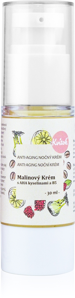 

Малиновый крем с AH-кислотами ночной крем для зрелой кожи Kvitok, 40+ 30 мл