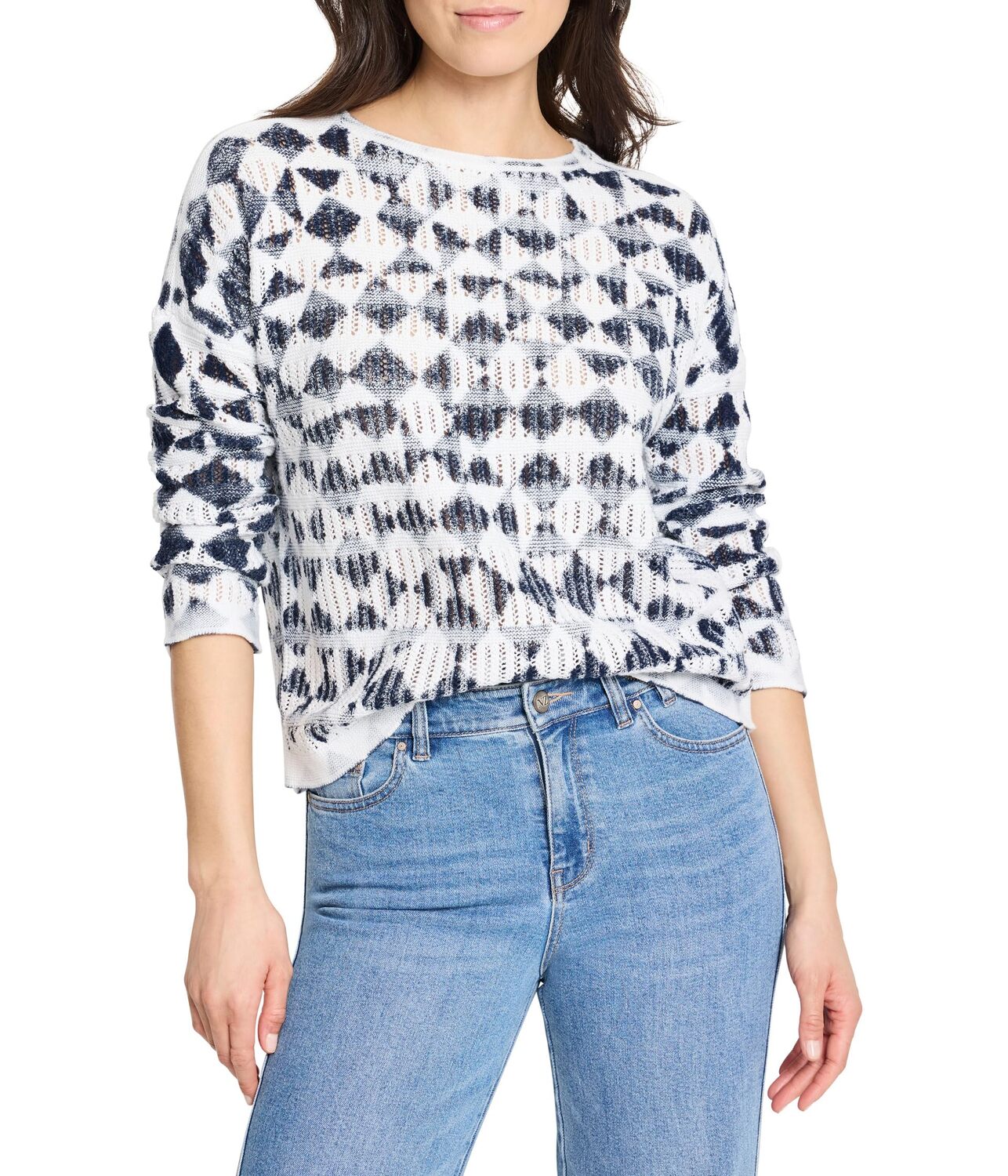 

Свитер NIC+ZOE Textured Diamond Sweater, Indigo Multi