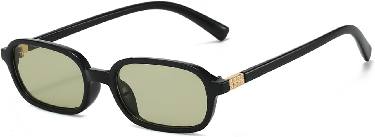 

Винтажные модные ретро-солнцезащитные очки 90-х годов прямоугольной формы для женщин. Маленькая квадратная оправа. Милые, узкие, стильные, крутые солнцезащитные очки Palarado, Black Frame/Green Lens