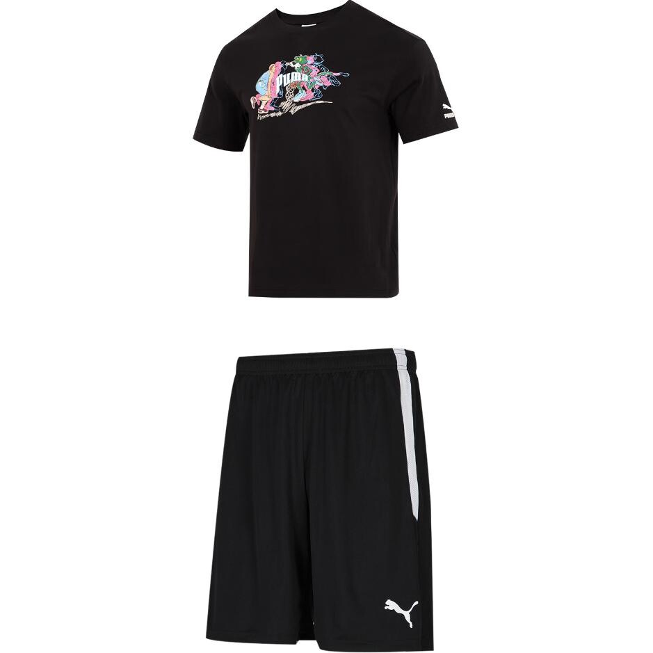 

SS23 LaMelo Ball Series Повседневный спортивный мужской комплект Черная футболка + Черные шорты Puma, черный