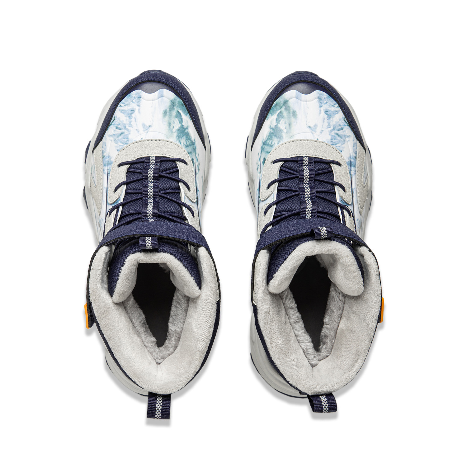 Кроссовки для детей Sports Life Collection с амортизацией Rebound Warm High Top, серые, детские LINING YOUNG, синий — фото 4