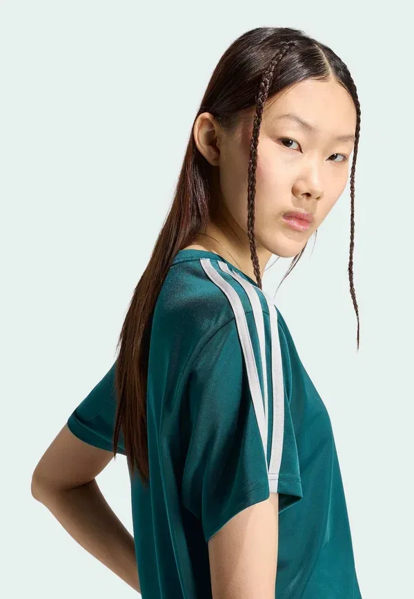Футболка с принтом Firebird tee Adidas Originals, насыщенный зелёно-серый — фото 4