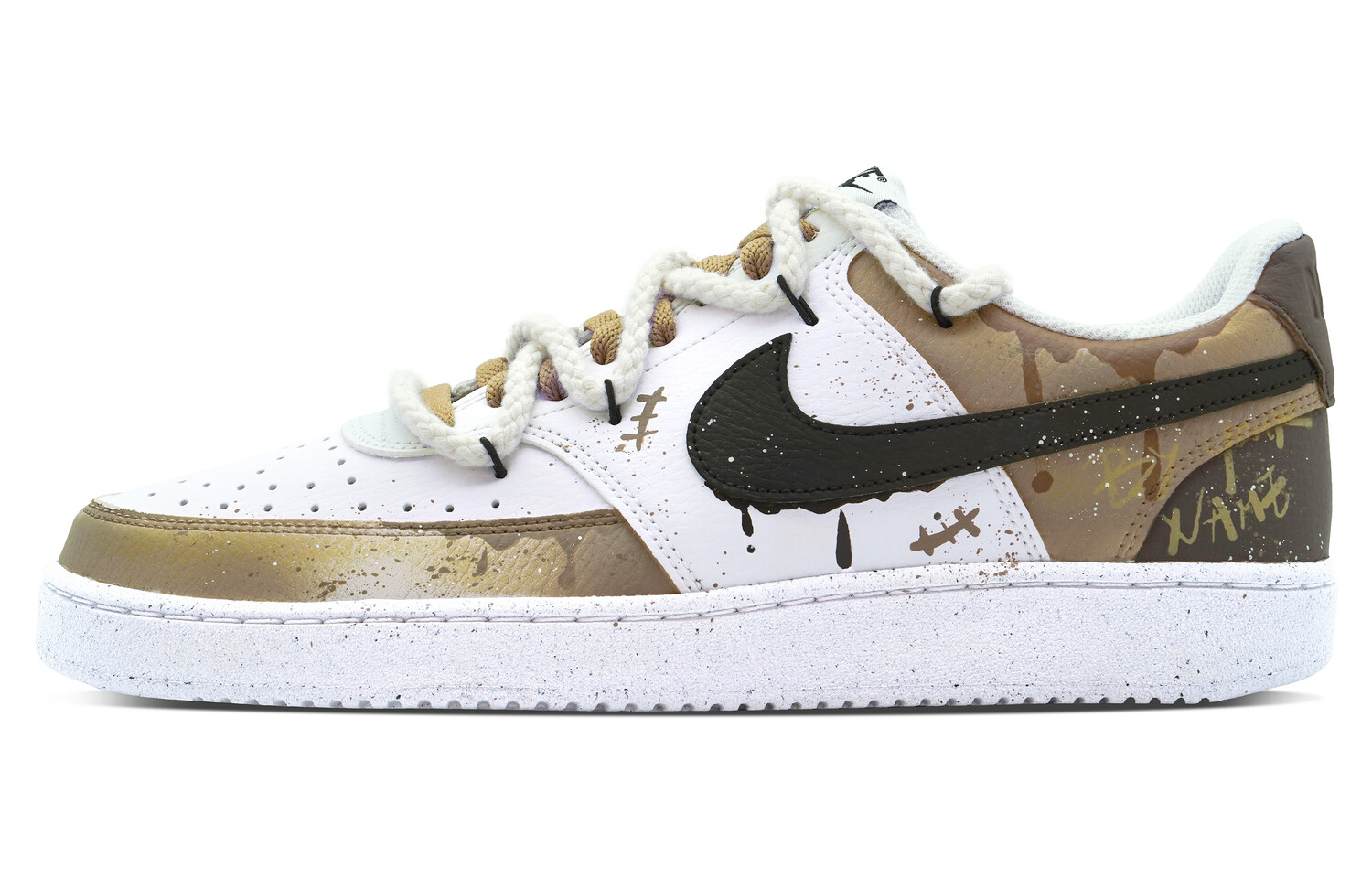 

Кроссовки Nike Court Vision 1 Skateboarding Shoes Men Low-top White/black/brown, черный/коричневый