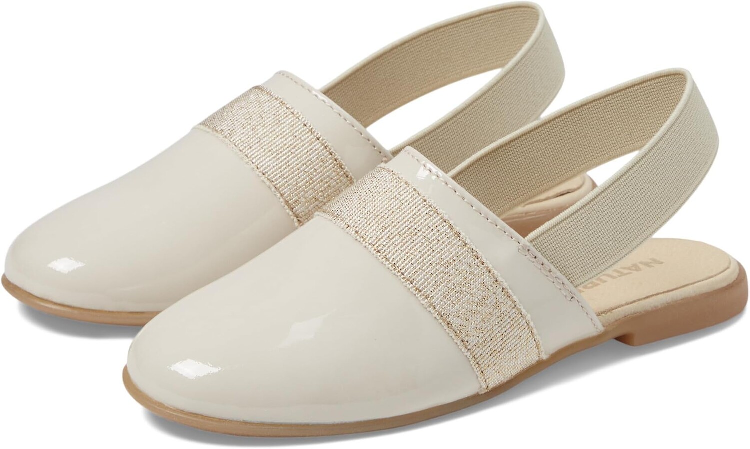 

Туфли на плоской подошве Naturino Evry, цвет Beige-Platinum