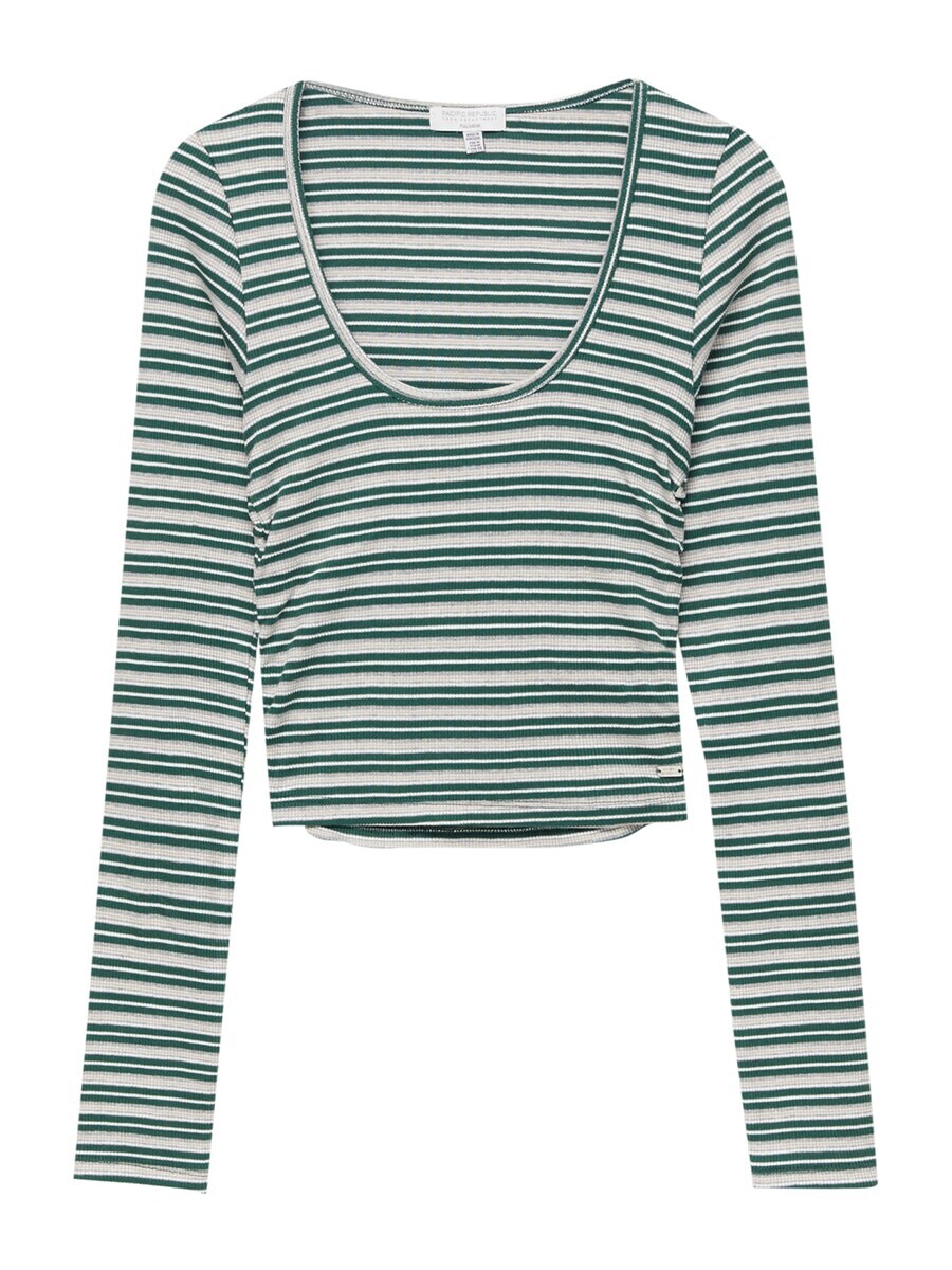 

Лонгслив Pull&Bear, темно-зеленый