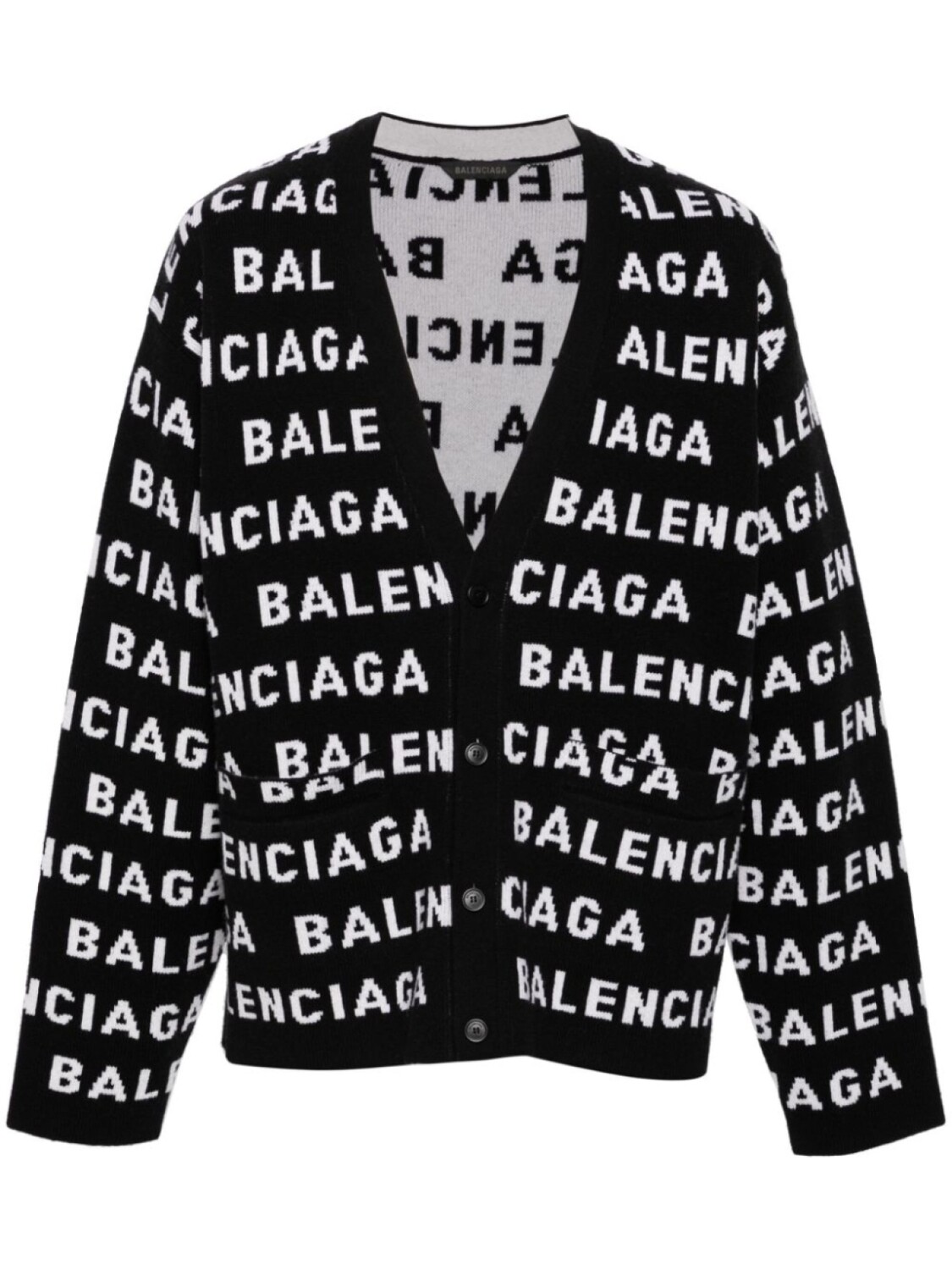 

Кардиган с V-образным вырезом и логотипом Balenciaga, черный