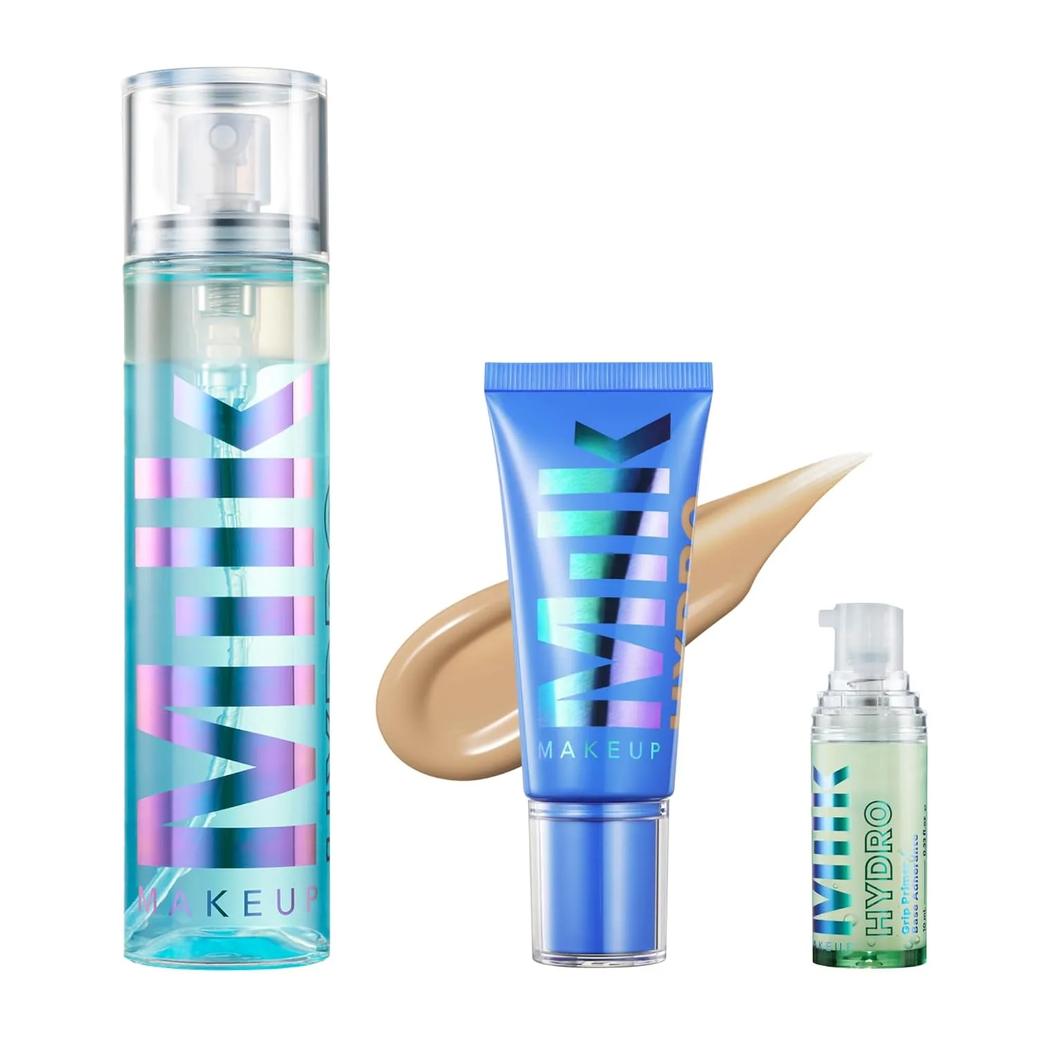 Milk Makeup Hydro Grip набор с праймером, спреем-фиксатором и тональным средством Skin Tint 5 - увлажняет кожу и фиксирует макияж до 12 часов - легкий и стойкий с гиалуроновой кислотой