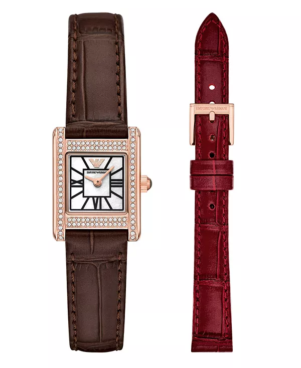 

Женские часы со сменным кожаным ремешком, 26 мм Emporio Armani, multicolor