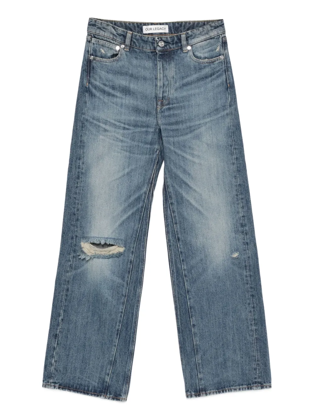 

Брюки с рваными деталями Our Legacy, синий