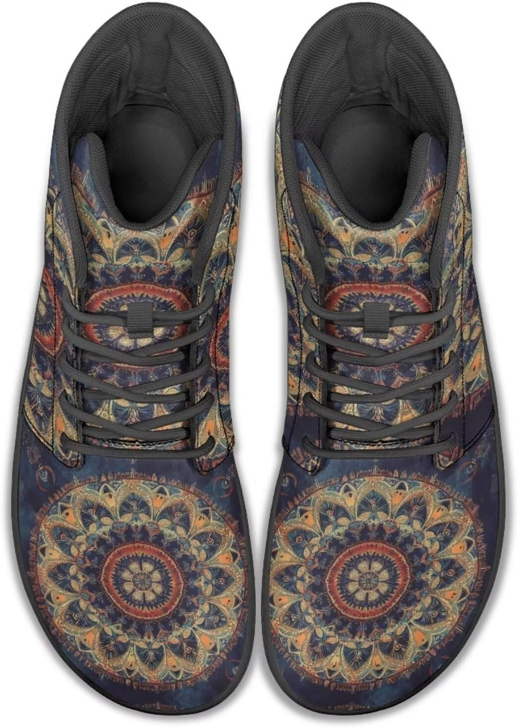 Мужские сандалии Howilath Boho Mandala с животным принтом, обувь, кроссовки с широкой носочной частью, высокие кеды, минималистичные кроссовки с нулевым перепадом, Mandala Flower — фото 4