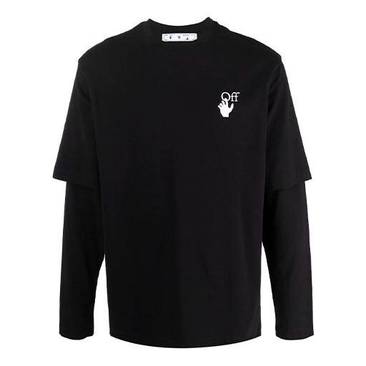 

Футболка men's gradient arrow long sleeves loose fit black t-shirt Off-White, черный