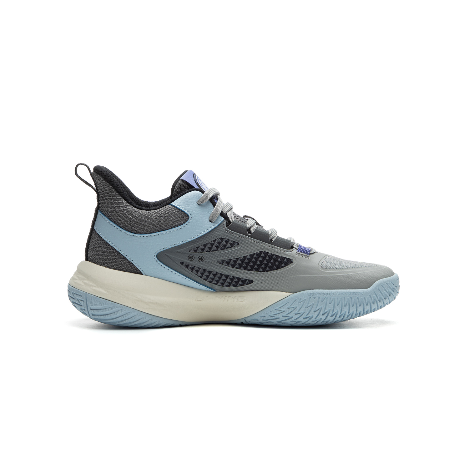 Li-Ning YOUNG детские баскетбольные кроссовки mid top серые, нескользящие, устойчивые к истиранию, с поддержкой для отскока — фото 3