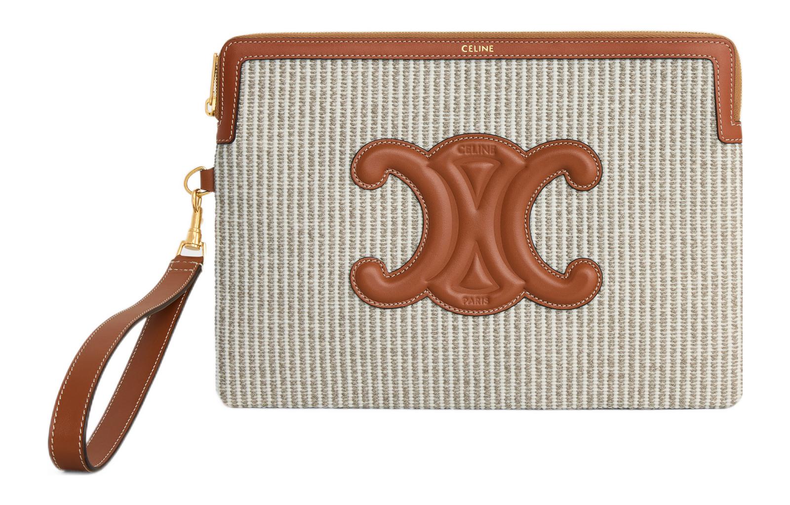 

Футболка с клатчем из телячьей кожи Trumpets Women's Light Umber CELINE