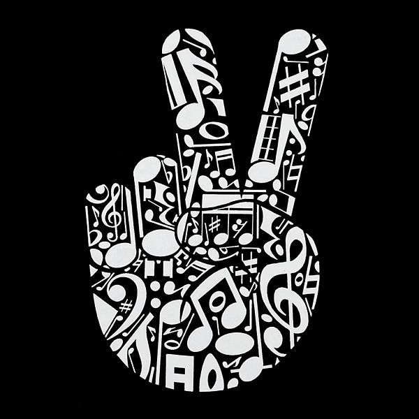 Футболка с длинным рукавом Peace finger notes для девочек La Pop Art, Black — фото 2