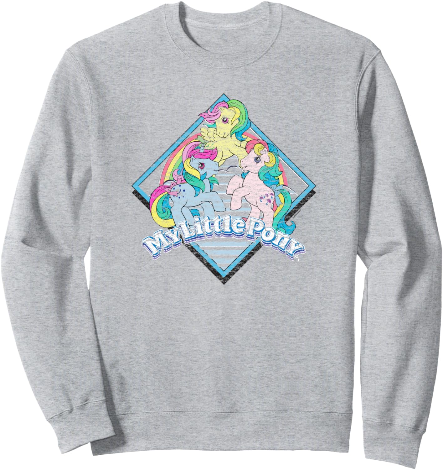 

Ретро-толстовка My Little Pony с принтом «Бриллиант и радуга», серая