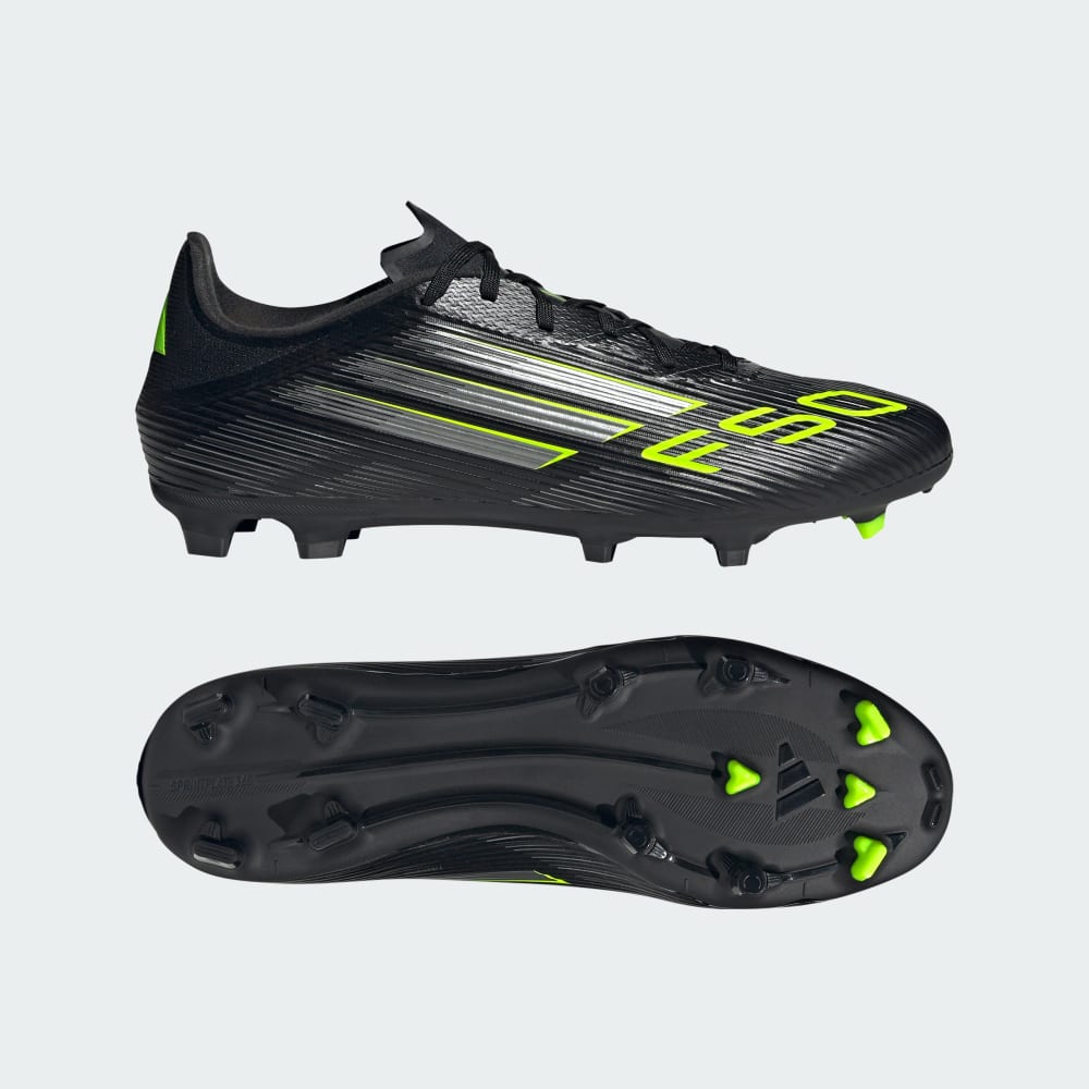 

Бутсы Adidas F50 League Firm/Multi-Ground Cleats, цвет Core Black/Iron Metallic/Lucid Lemon