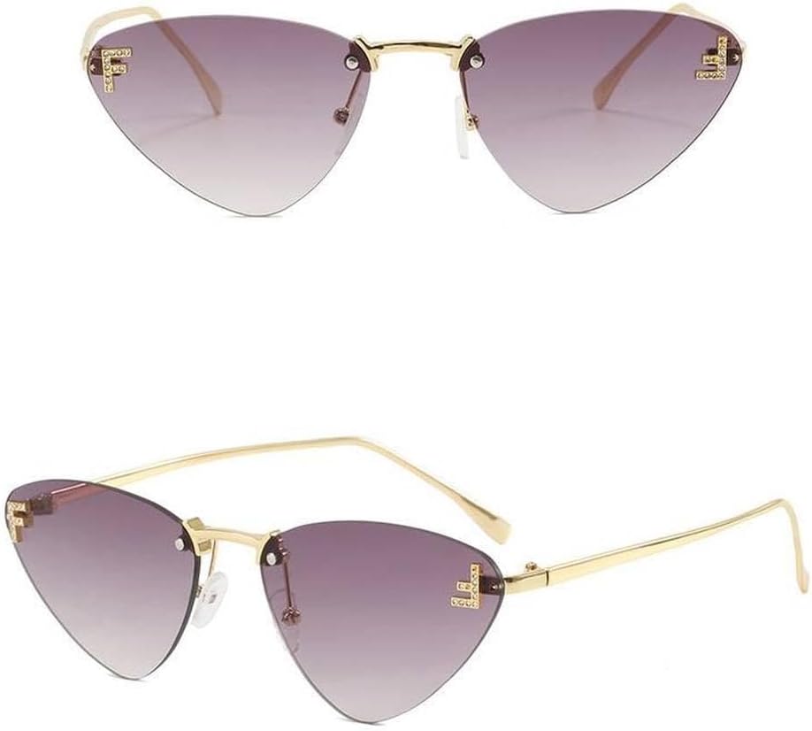 

Солнцезащитные очки без оправы «кошачий глаз» для женщин, винтажные линзы Ocean, модные, стильные, роскошные солнцезащитные очки с градиентным переходом цвета generic, Gradient Grey