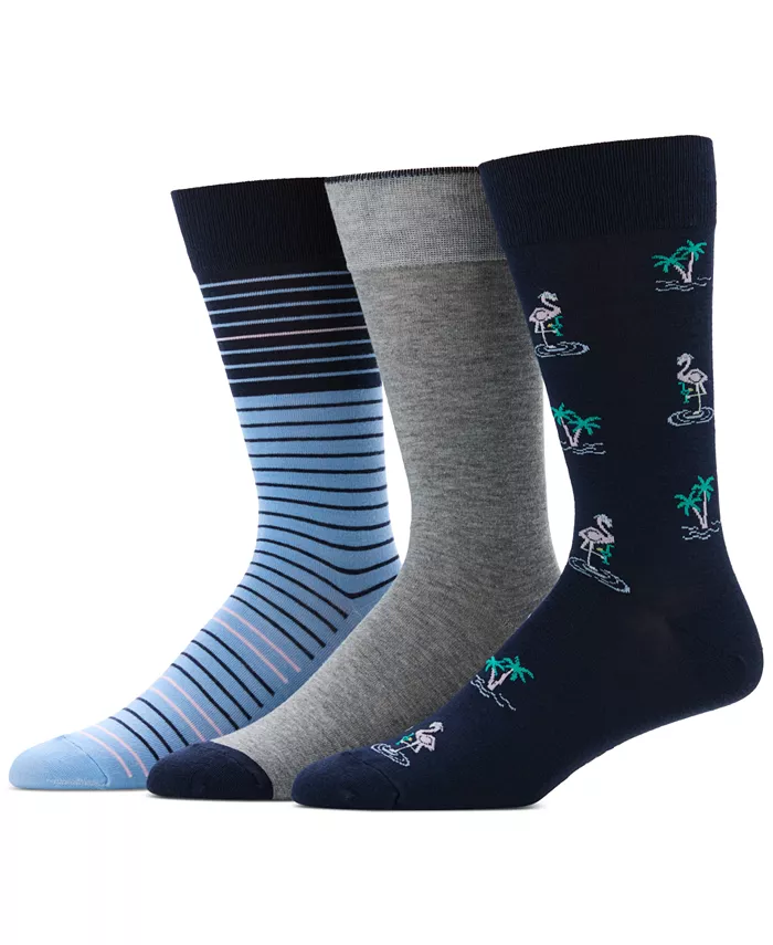 

Мужские носки 3 пары, принтованные Perry Ellis Portfolio, розовый