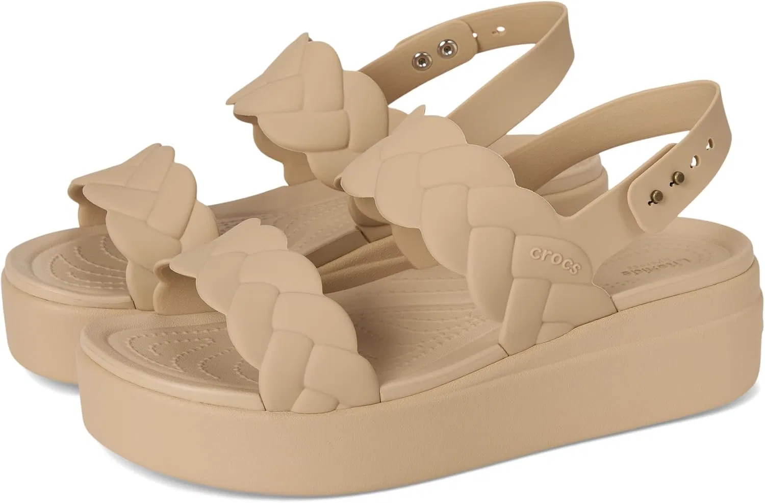 Женские сандалии на танкетке Crocs Brooklyn с плетеным верхом, 2-Chai.