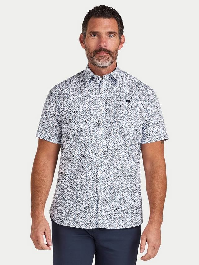 

Хлопковая рубашка обычного кроя с цветочным принтом Raging Bull, Sky Blue/Multi