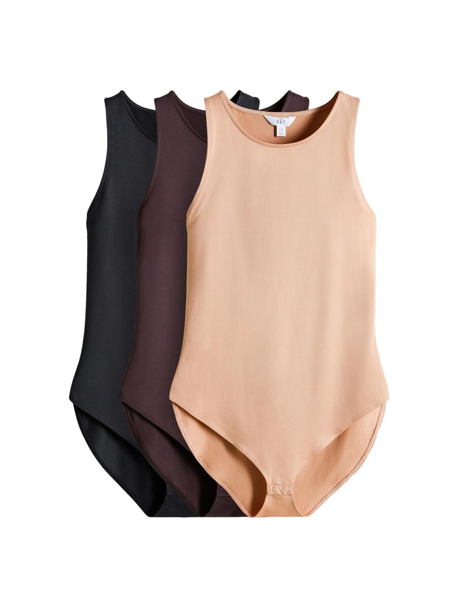 

Боди The Set, цвет Nude/Dark brown/Black