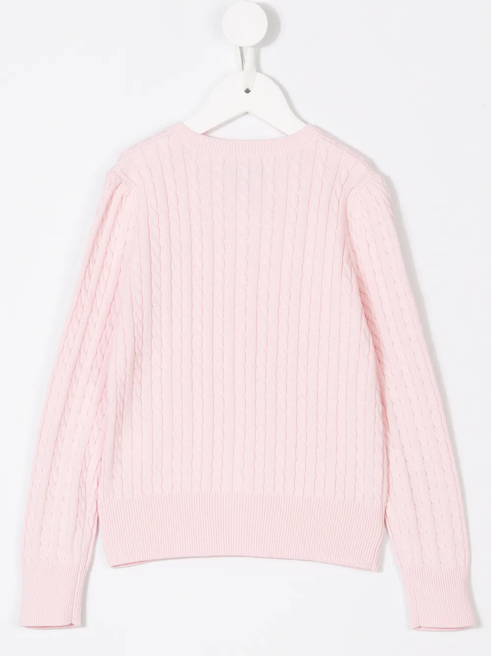 Кардиган вязки с косичками POLO RALPH LAUREN KIDS, розовый — фото 2