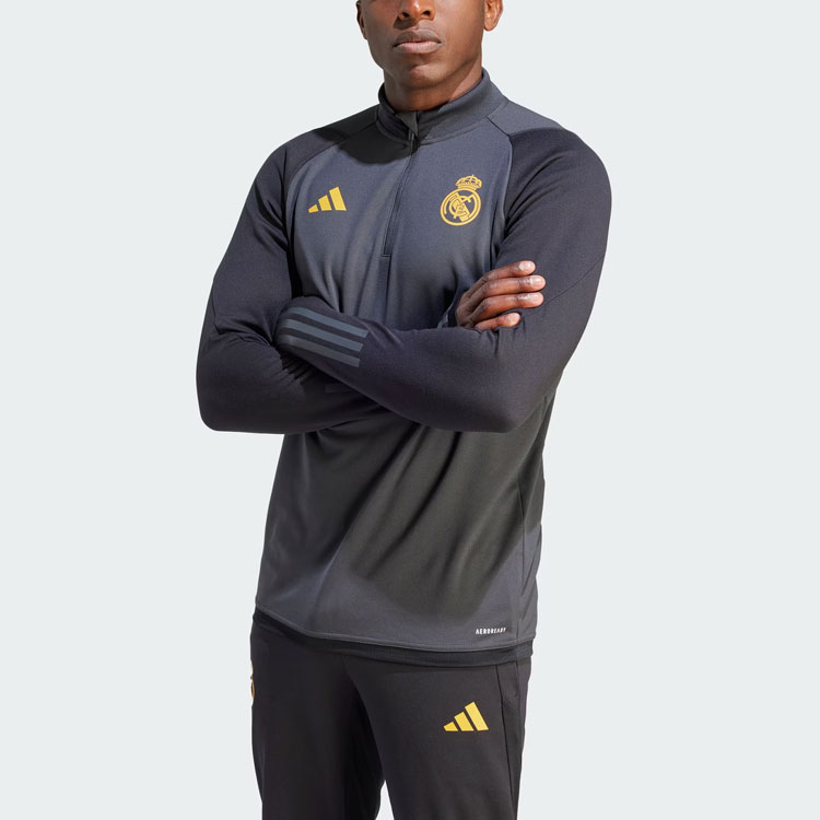Футболка Real Madrid Tiro 23 мужская Adidas угольно-черная — фото 3