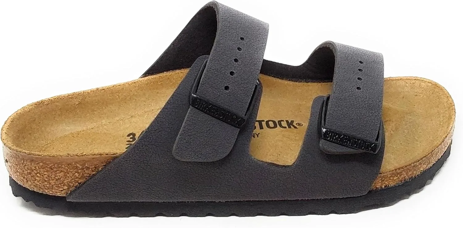 Birkenstock Arizona 1032023 Бархатные серые/Iерные кожи, узкие домашние тапочки, черный/серый