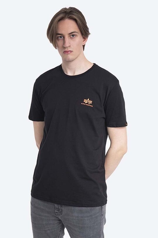 

Хлопковая футболка Alpha Industries, черный