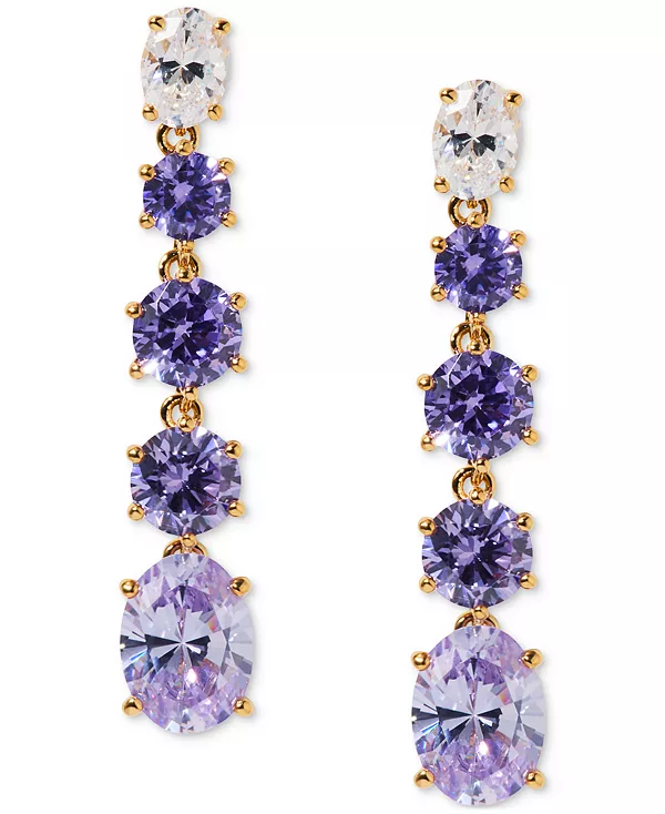 

Серьги-Капельки с линейными камнями, эксклюзивно в Macy's Eliot Danori, purple