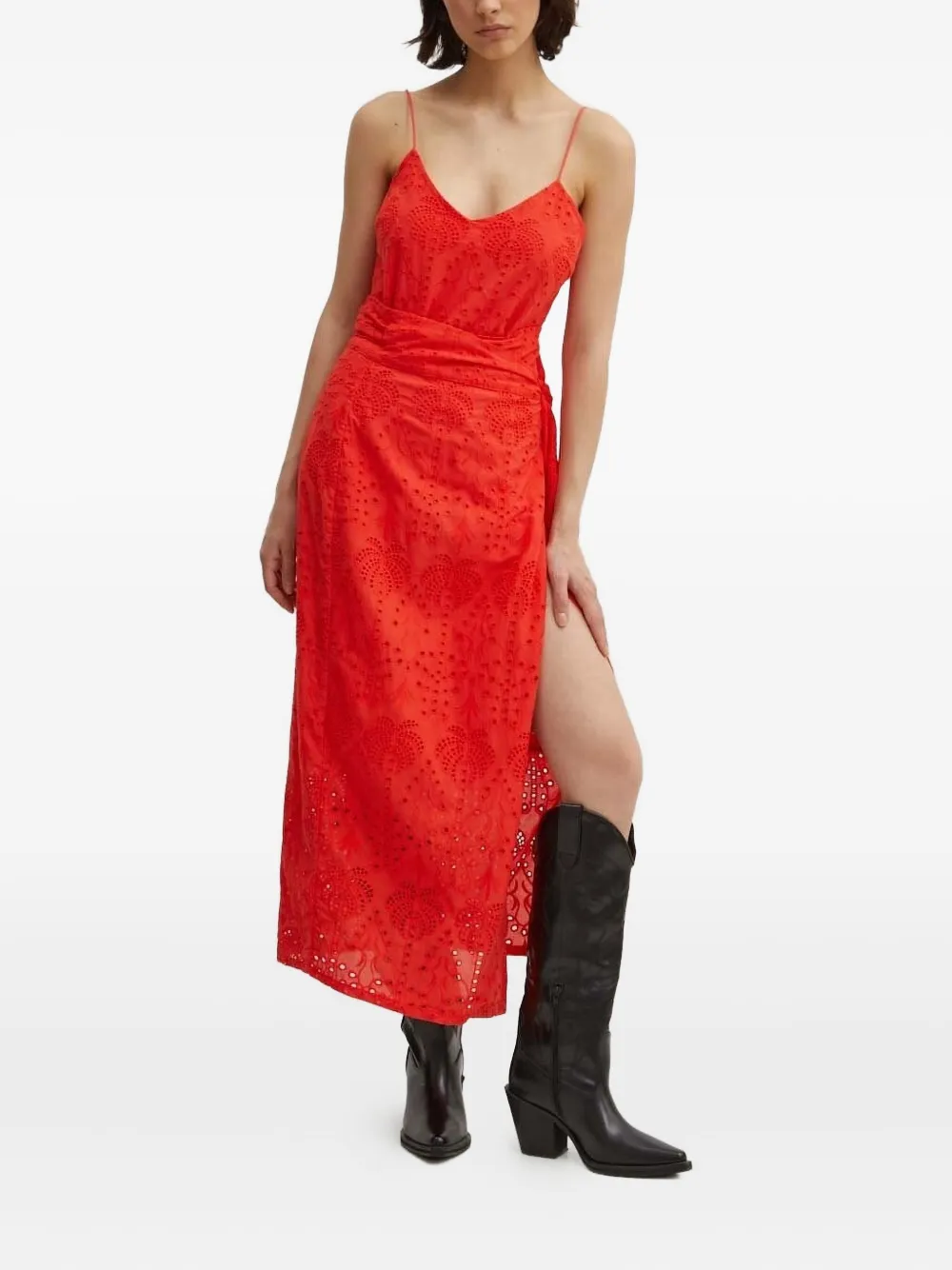 

Юбка миди с вышивкой Never Fully Dressed, красный