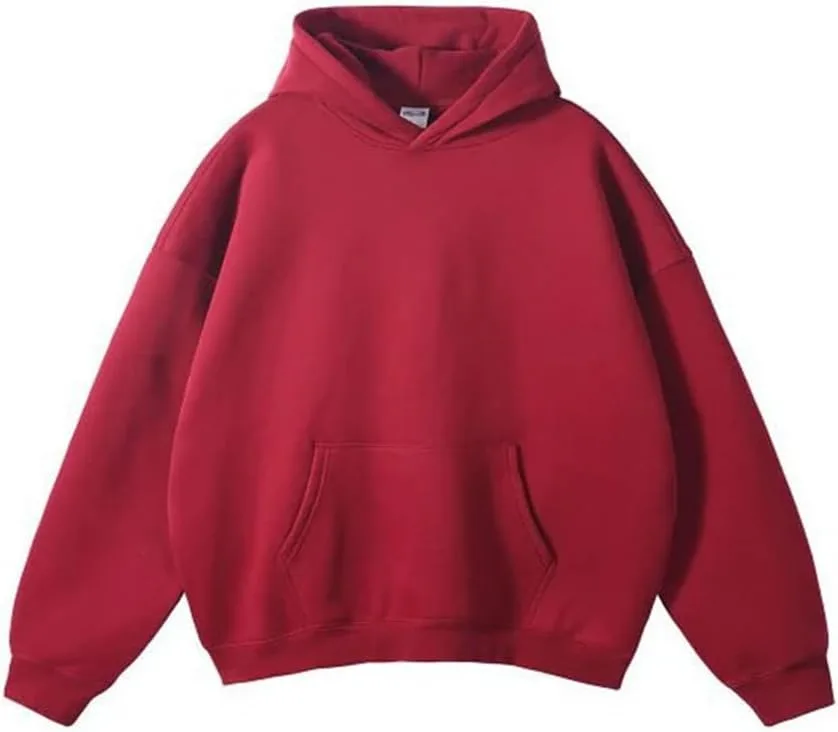 

Мужской однотонный хлопковый худи осень-зима свободный спортивный костюм плюс флис оверсайз