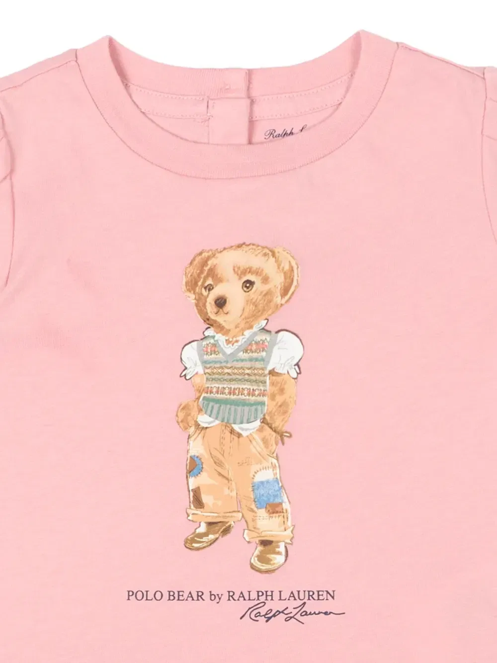 Футболка с рюшами Polo Bear Polo Ralph Lauren Kids, розовый — фото 3