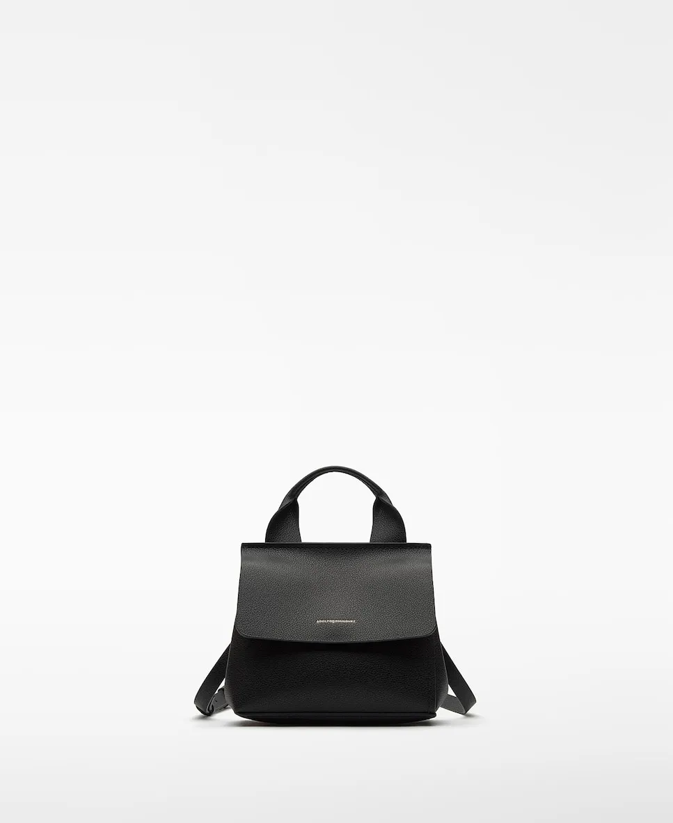 

Маленькая женская сумка через плечо из слюдяной кожи Adolfo Dominguez, черный