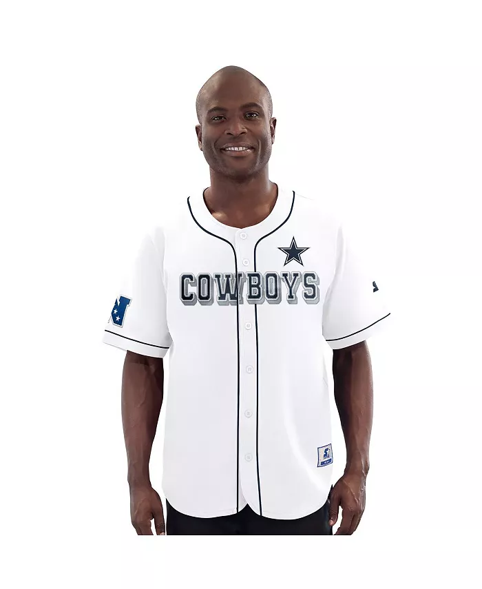

G-III Sports by Carl Banks Мужская бейсбольная джерси Dallas Cowboys Relay белого цвета Starter