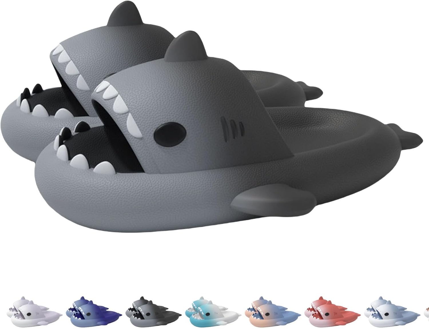 

Шлепанцы с двухцветным градиентом с изображением акулы, нескользящие, с открытым носком и мягкой подошвой Generic, серый