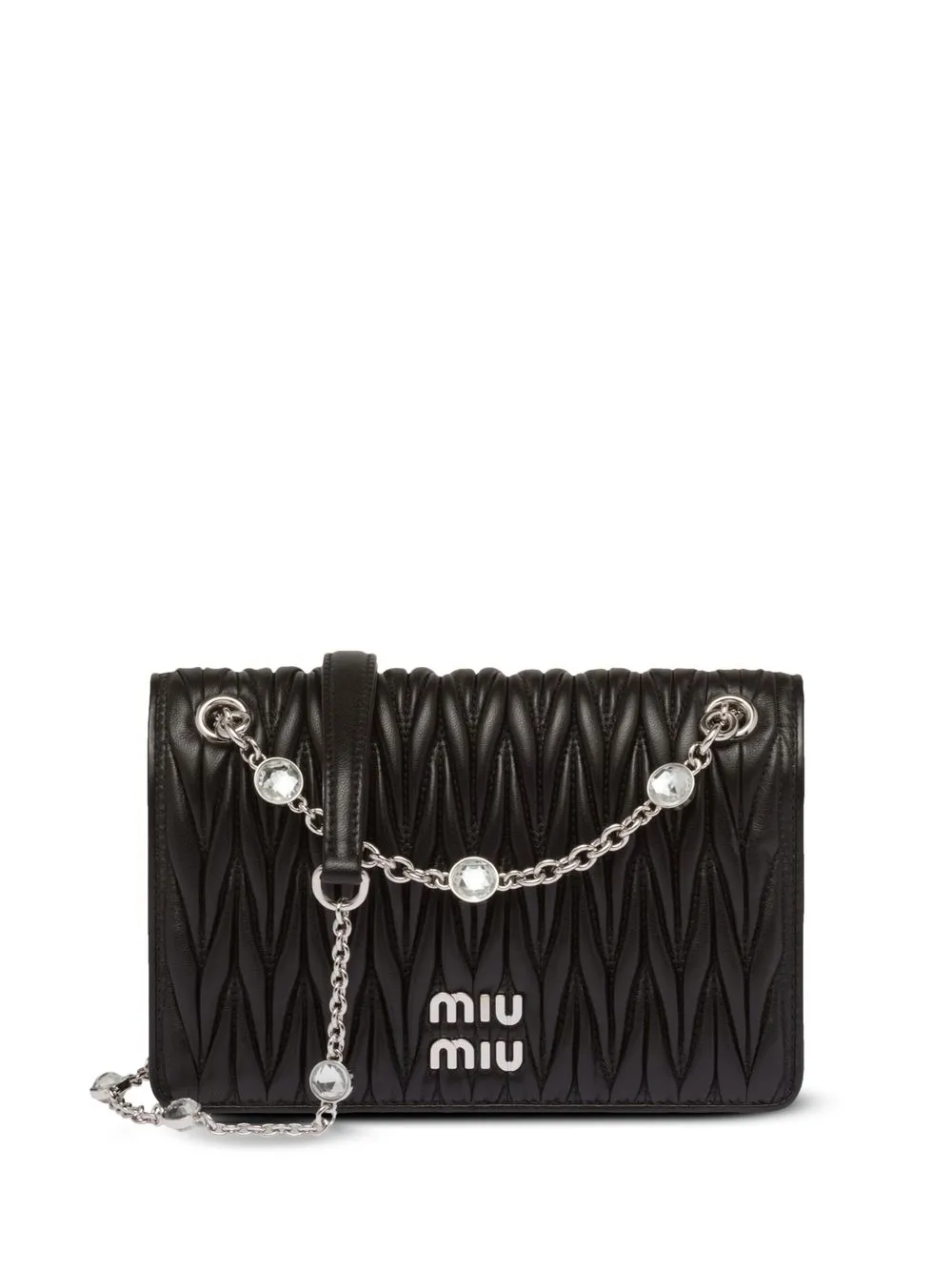 

Стеганая сумка через плечо MIU MIU, черный