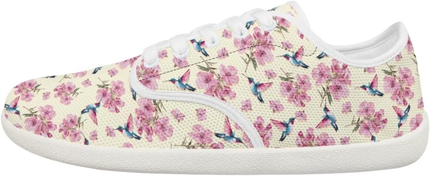 

Женские и подростковые кроссовки Forchrinse с декоративной бабочкой, широкие, для бега и тенниса, с нулевым перепадом, модные кроссовки с мягкой подошвой, Hummingbird Rose