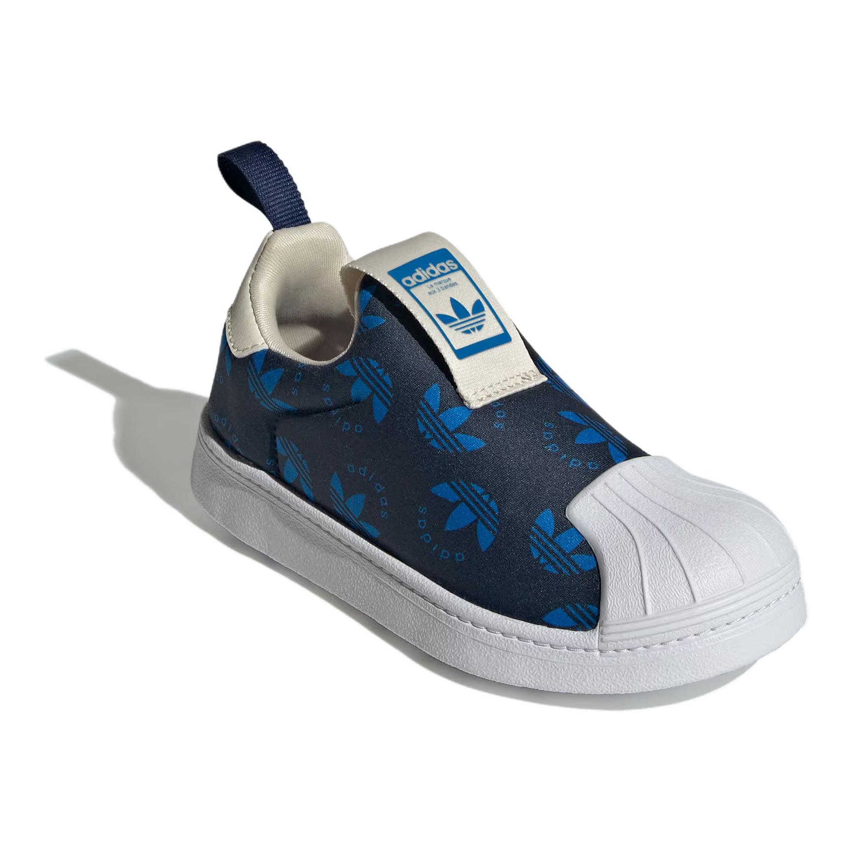 SUPERSTAR 360 Низкие Детские Повседневные Кроссовки Синие Детские Adidas Originals, Темно-синий/Синий/Чудесный белый — фото 3