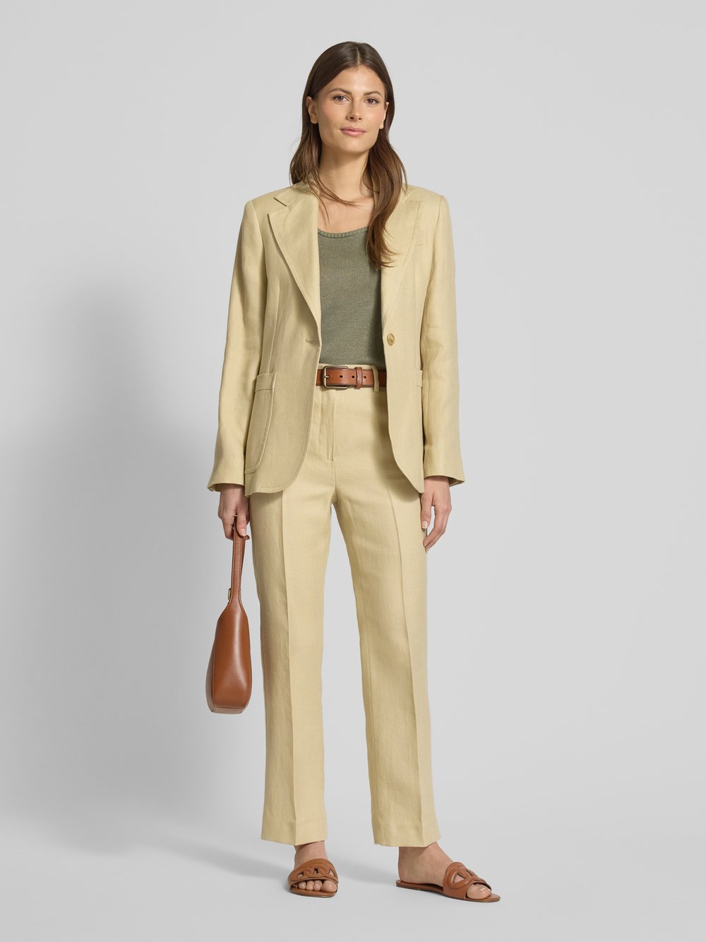 

Брюки прямого кроя со стрелками, модель «AGAPE» Weekend Max Mara, песочный