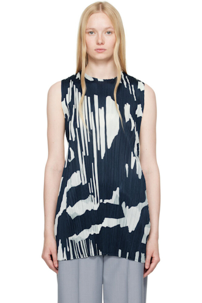 

Синий рефракционный топ PLEATS PLEASE ISSEY MIYAKE
