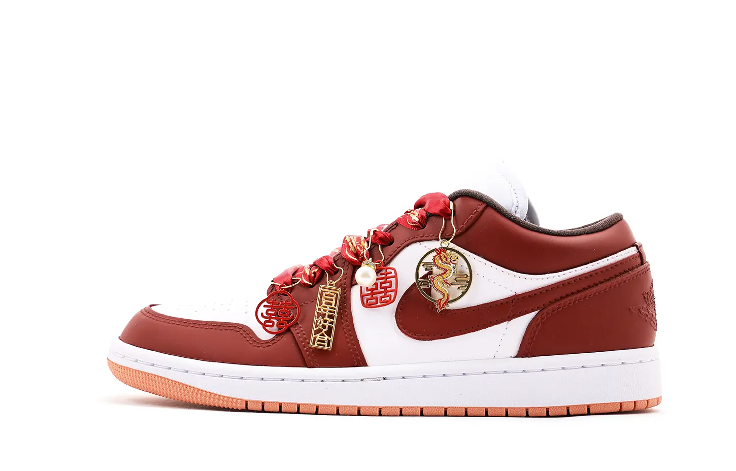 

Jordan Кроссовки Air 1 из износостойкой кожи с поддержкой стопы, низкие, винтажные, баскетбольные, унисекс, красные и белый