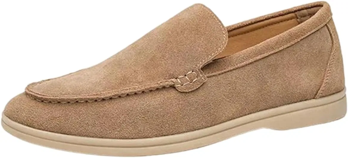 Лоферы мужские замшевые Adhdyuud Loafers, светлый нубук