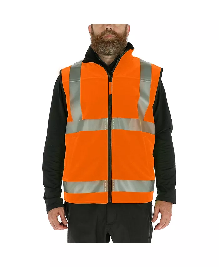 

Утепленный двусторонний жилет повышенной видимости Big & Tall Hi Vis Reversible Softshell Vest – водоотталкивающая защитная рабочая одежда RefrigiWear, оранжевый
