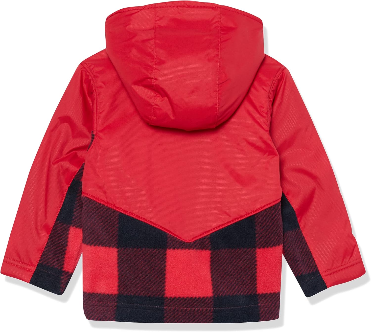 Columbia детская толстовка Steens Mountain Overlay Hoodie, Mountain Red Check/Mountain Red — фото 2