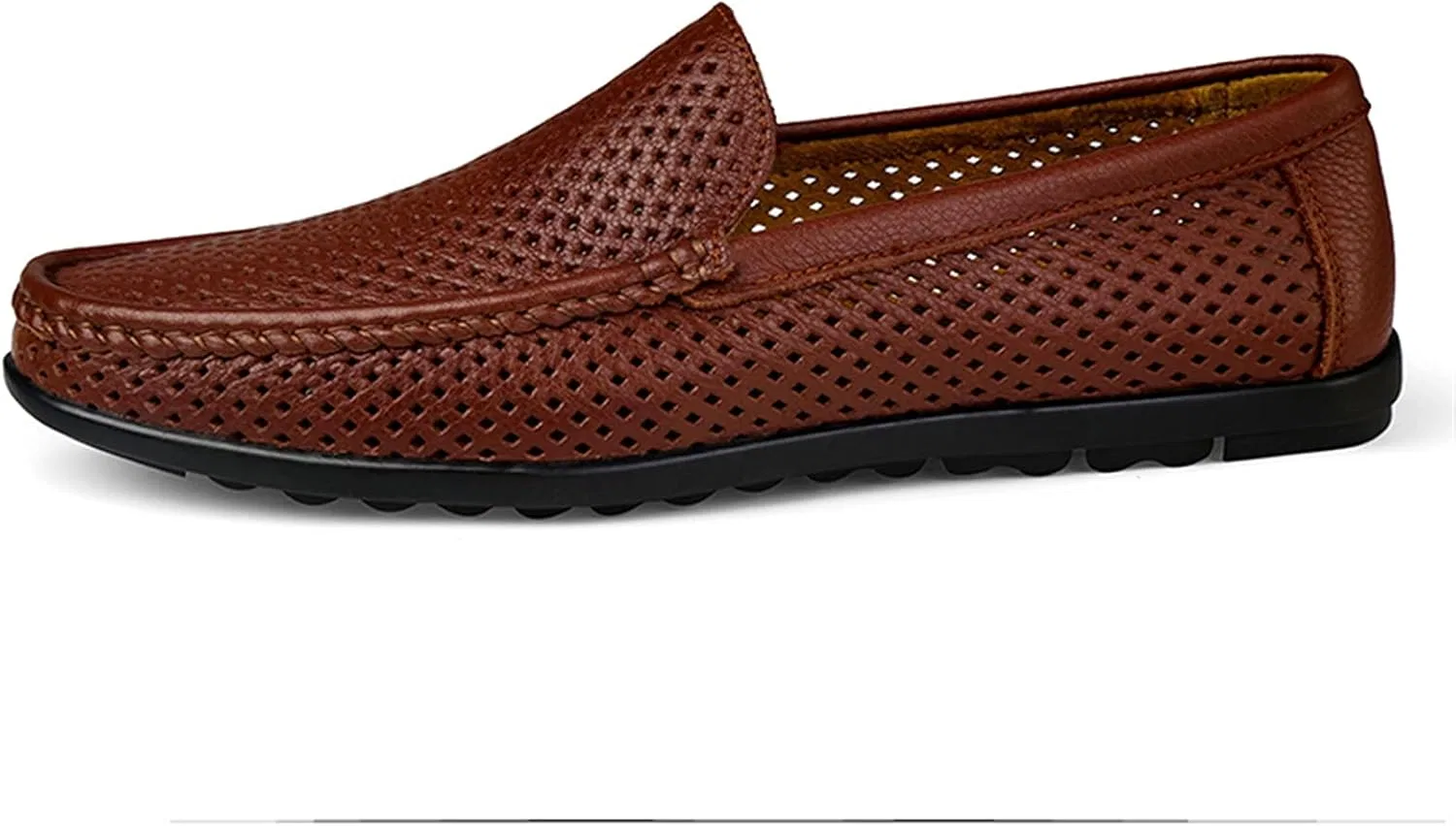 Лоферы мужские кожаные Slip Resistant Flexible Flat Heel Outdoor Slip-ons, коричневый PUGHGAETZF — фото 2