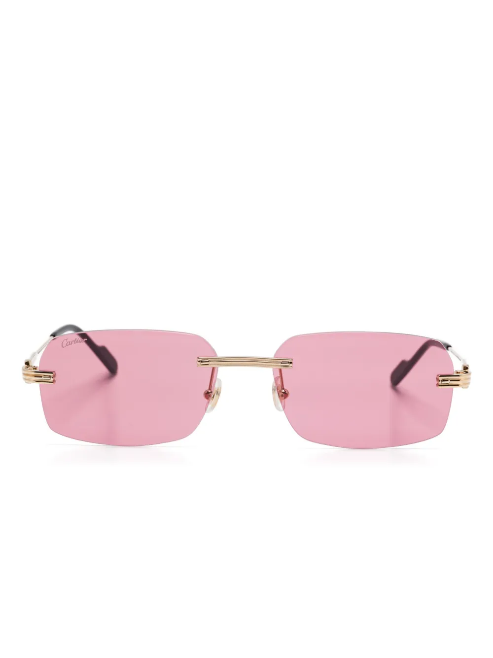 

Солнцезащитные очки в безободковой оправе Cartier, золотистый