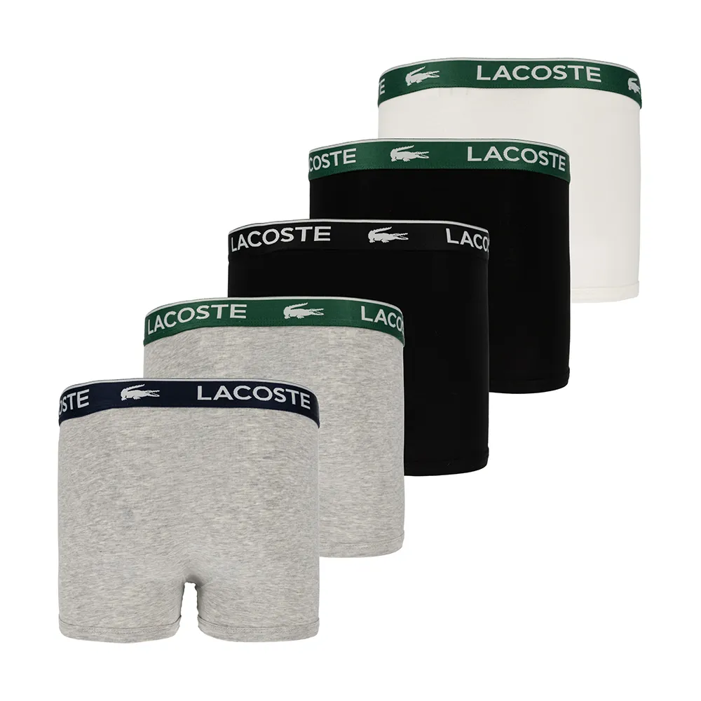 Детские однотонные боксеры Lacoste, 5 штук Lacoste kids, черный — фото 2