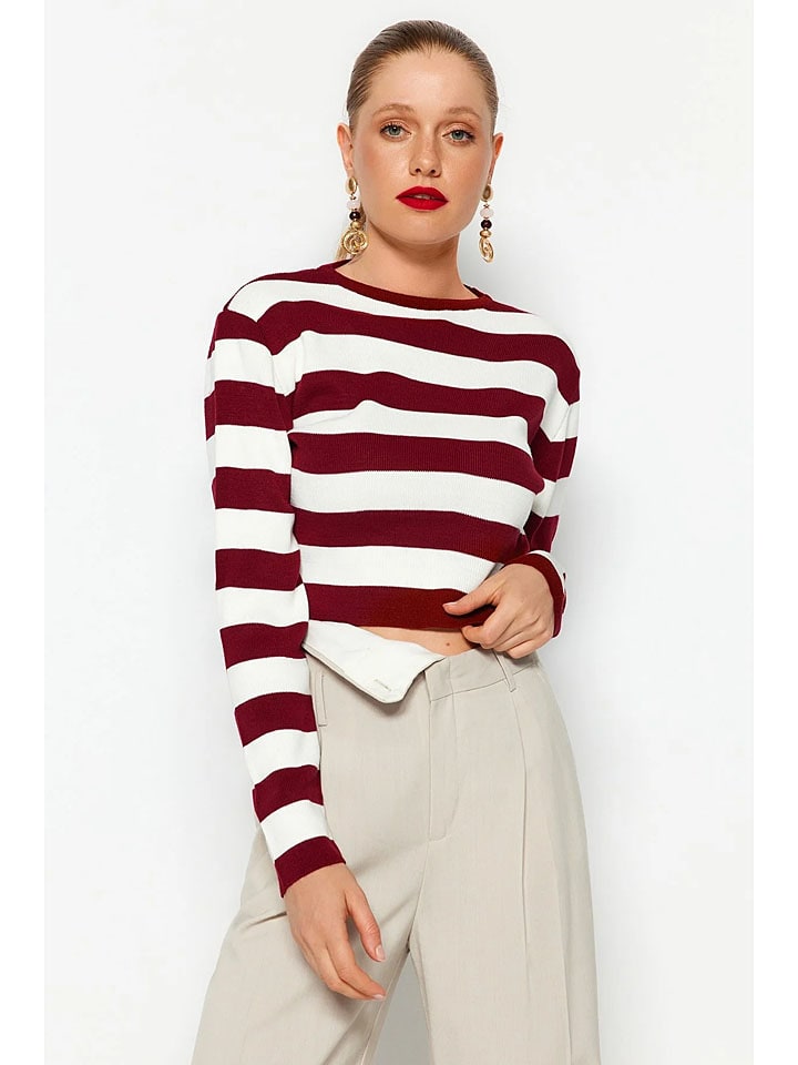 

Trendyol Свитер бордового/белого цвета
