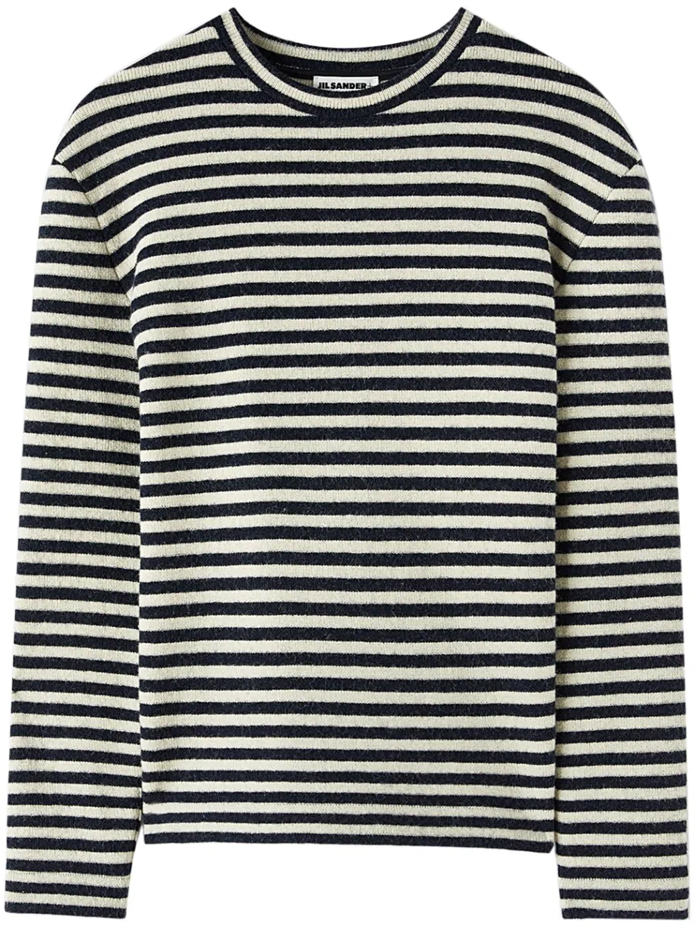 

Футболка в полоску с нашивкой-логотипом JIL SANDER, черный